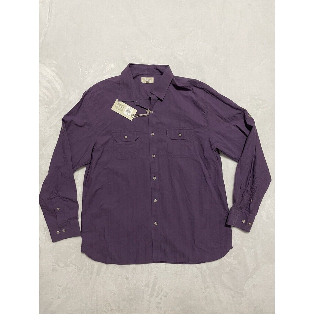 Islander Purple Button Front Shirt Mens XL Long Sleeve Cotton